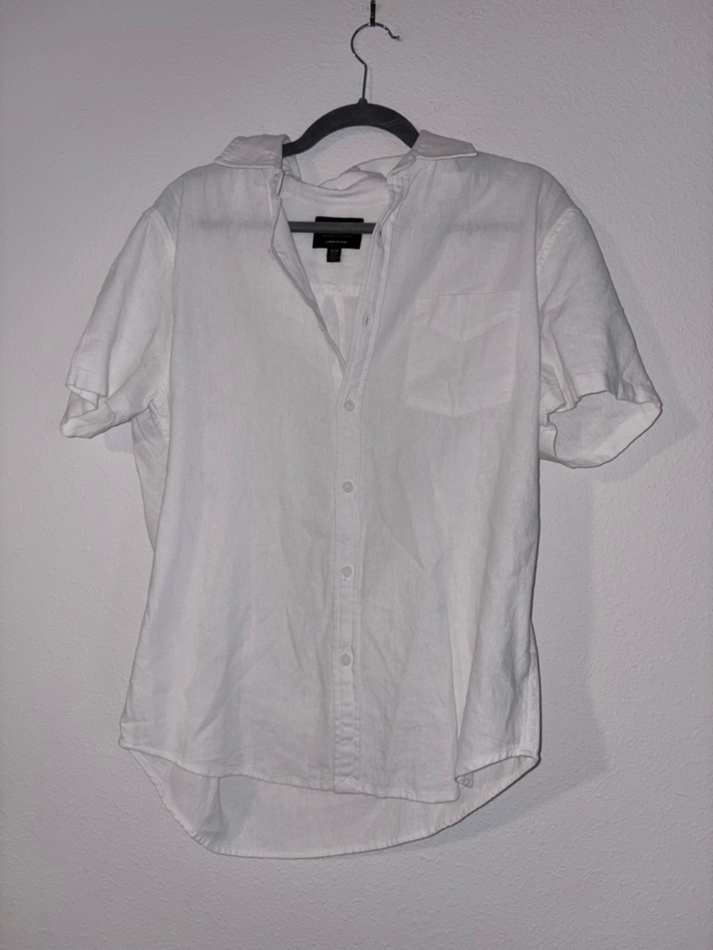 Lucky Brand White Short-Sleeve Button-Down Linen Shirt - Picture 2 of 6